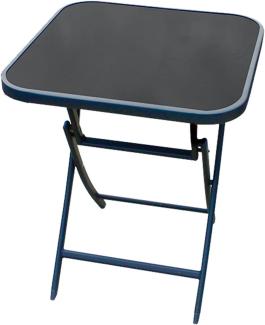 Klappbarer Bistrotisch Balkontisch Garten Terrasse Glastisch quadrat 60x60 cm