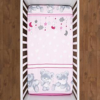 Spannbetttuch für Babybett, 60 x 120 cm, Baumwolle, Eulen-Design, Muster 22