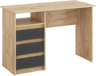 KOMTO Schreibtisch Oslo 110 Schreibtisch mit Schubladen Bürotisch Computertisch, Büro PC-Tisch Kinderschreibtisch mit Stauraum 110 x 50 x 74 cm