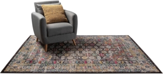 benuta Teppich Casa, rechteckig, Höhe: 11 mm, Teppich Wohnzimmer, Esszimmer, Schlafzimmer, Flur, Farbenfroh, Retro