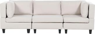 Beliani 'Unstad' Sofa, Beige, Leinenoptik, 72 x 76 x 228 cm, ohne Ottomane, Einzelsofa