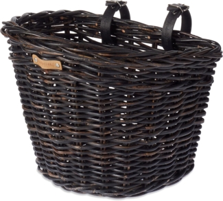 Basil 13077 Vorderrrad-Korb Darcy L Rattan 35x3628cm, Lenkerbefestigung, schwarz