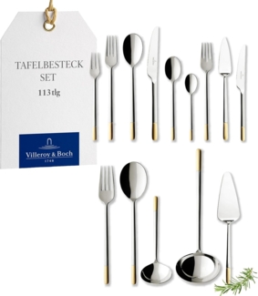Villeroy & Boch 'Ella' satiniert Tafelbesteck gold, silber 113-teilig
