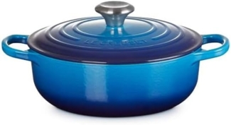 Le Creuset Signature Gusseisen Azurblau Sauteuse 24 cm