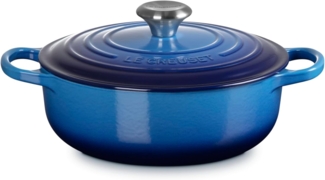 Le Creuset Signature Gusseisen Azurblau Sauteuse 24 cm