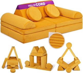 Linodino Kindersofa Spielsofa I Schaumstoff Stapelsteine für Kinder I Kindercouch, 3 Jahre Garantie