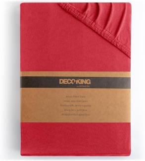 DecoKing Spannbettlaken 100x200 120x200 cm 100% gekämmte Baumwolle Rot Spannbetttücher Jersey Boxspringbett Amber 100 x 200 120 x 200