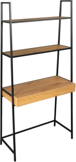 riess-ambiente Standregal SLIM LINE 175 cm natur / schwarz · Schreibtisch mit Schublade, Einzelartikel 1-tlg, Raumtrenner im Wildeiche-Design · 3 Fächer · Wohnzimmer · Industrial
