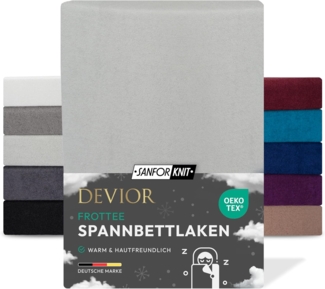 Devior Spannbettlaken Spannbetttuch Bettlaken Winter Weich Warm Leintuch 80% Baumwolle, Frottee, Gummizug: Rundumgummizug, Matratzen Bezug bis 22cm Matratzenhöhe Kuschelig Flauschig