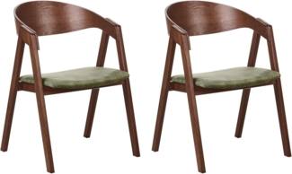 Esszimmerstuhl 2er Set YUBA Holz Dunkelgrün