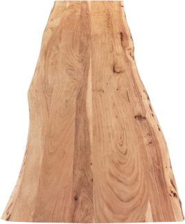 SAM Tischplatte 180x60 cm Curt, Holzplatte aus Akazienholz massiv + naturfarben + lackiert, Baumkanten-Platte für Heimwerker, geeignet für Arbeitsplatten, Tische & Fensterbretter