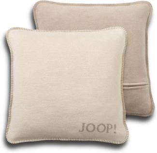 JOOP! Kissen und Füllung Uni-Doubleface 651082 Fleece Qualität 50x50 cm Pergament-Sand