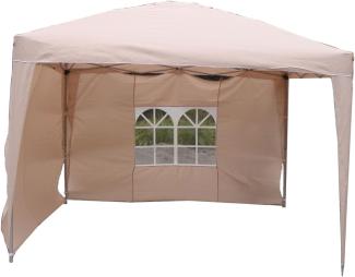 Alu Pavillon Faltpavillon 3x3m Gartenpavillon Gartenzelt Partyzelt Wasserdicht Beige