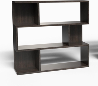 Mama Store Bücherregal, modular, vielseitig, Minimal, 3 Regale, Ulme Café 70 x 87 x 20 cm