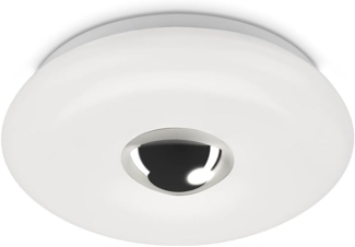 LED Deckenleuchte, opal, chrom, IP44, D 29 cm
