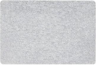 Spirella Badteppich Badematte Duschvorleger Mikrofaser Hochflor | flauschig | rutschhemmend | Gobi | geeignet für Fußbodenheizung | 55x65 cm | Hellgrau