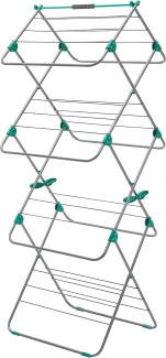 Addis Easi 3-Tier-Innen Wäscheständer, 15 m Trockenfläche – Metallic Aqua (Silber-Aqua)