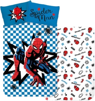 MARVEL Kinderbettwäsche Bettwäsche Spiderman Karo, 1 teilig