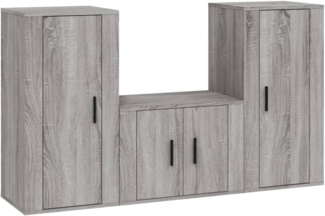 vidaXL 3-tlg. TV-Schrank-Set Grau Sonoma Holzwerkstoff 3188524