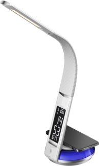 Northpoint LED Schreibtischlampe Tischlampe QI-Ladestation Dimmbar integrierter Uhr & Temperaturanzeige