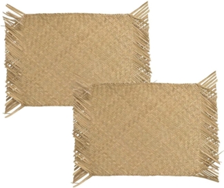 Tischsets Boho Seegras geflochten 2 Stück Platzsets Natur Handgefertigt 48x34cm