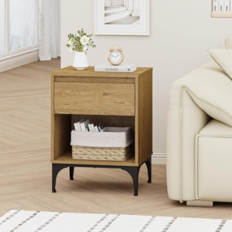 Beistelltisch Kistiandi 62x46x40 cm Eicheoptik, dunkel [en. casa]