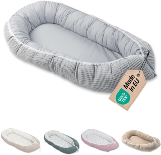 ULLENBOOM ® Bettnestchen Kuschelnest Baby 55x95 cm, kuscheliges Babynest, Made in EU, (1-tlg), Ideal für Neugeborene als Reisebett, Grau