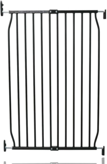 Safetots Extra hohes Eco Schraubbefestigung Babygitter, Schwarz, 70cm - 80cm, Extra hohes Gitter mit einer Höhe von 100cm, Treppengitter für Babys, Schraubbefestigtes Sicherheitsgitter