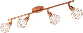 Eglo 95548 Spot Zapata in kupfer Glas satiniert weiß 4X2,5W L:63,5cm