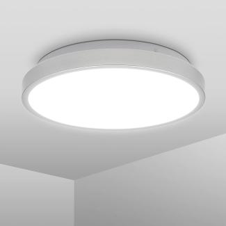 LED Deckenleuchte BAD 12W modern Deckenlampe silber IP44 Badezimmerlampe 4. 000K