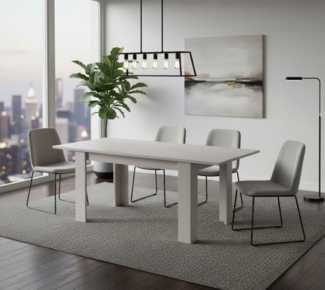 Dmora Ausziehbarer Esstisch, Ausziehbare Konsole, Moderner Tisch mit Auszug, 160 / 220x88h80 cm, Farbe Weiß