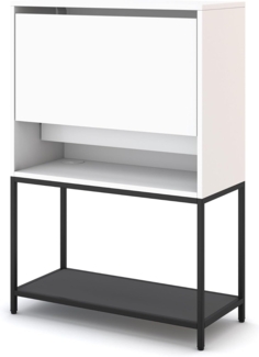 ASSMANN Sekretär Cubas Basic Weiß-Schwarz 80x36x116cm Metall Holz
