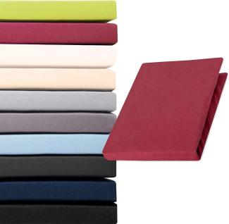 aqua-textil Spannbettlaken Pur Topper Laken Jersey Laken 90x200-100x200 cm bordeaux, Baumwolle, (1 Stück), anschmiegsam,bügelfrei,faltenfreier Sitz