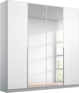 Rauch Möbel Alabama Drehtürenschrank Schrank Kleiderschrank Weiss / Grau mit Spiegel, 4-türig, Inklusive Zubehörpaket Classic, 2 Kleiderstangen, 5 Einlegeböden, BxHxT 181 x 210 x 54 cm
