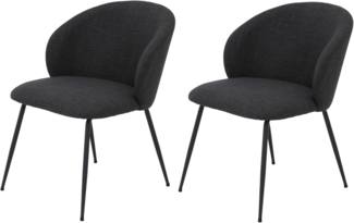 HELA 4-Fußstuhl GRAZ, Esszimmerstuhl (Set, 2 St), XL-Sitzbreite,4-Fuß,Rundrohrgestell,140 Kg belastbar, Webstoff
