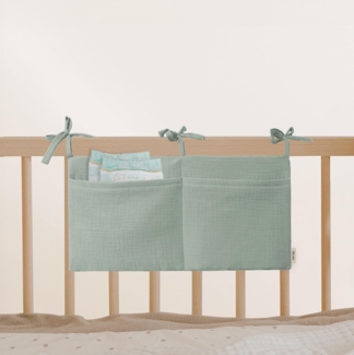 Artee Bettnestchen Babybett Organizer Taschen Aufbewahrung aus Musselin