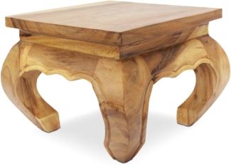 Oriental Galerie Opiumtisch 35x35 cm Massiv Beistelltisch Hocker Holz Tisch Wohnzimmer Natur Inkl. Südostasien Bildband als PDF Datei