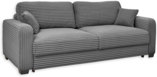 Sofa Carrara von ED Exciting Design mit Schlaffunktion, Liftbeschlag, Bettkasten und Mikrofaserbezug Ambience Farbe Anthrazit