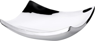 EDZARD Servierschale Dallas, Edelstahl, Schale, quadratisch, Silber-Optik, hochglanzpoliert, H 5 cm