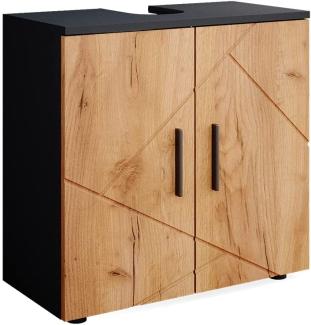 Vicco 'Irma' Waschbeckenunterschrank, Holz, Natur / Anthrazit, 59 x 30 x 60 cm