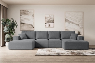 ALTDECOR Wohnlandschaft SIERRA-U-S, Couch mit Schlaffunktion, Wohnzimmer - Wohnlandschaft, Corner Sofa Bett Eckcouch Couch L-Form Schlafcouch Ausziehbar