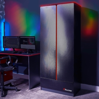 X Rocker Kleiderschrank Carbon-Tek Gaming Kleiderschrank mit LED-Beleuchtung