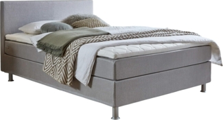 ATLANTIC home collection Edison Boxbett inklusive Rost und H3 Federkernmatratze, Grau, 120 x 200 cm