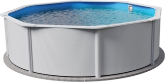 Planet Pool Rundpool Stahlwandpool rund Größe wählbar, 120 cm tief, Sta (Einzelbecken), verzinkte Stahlwand