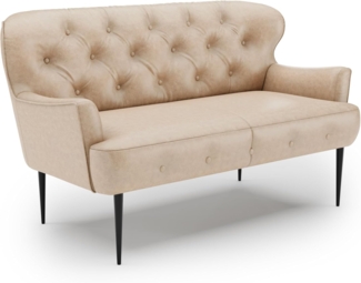 CAVADORE 2-Sitzer Küchensofa Amba, Trendige Sitzbank für Küche oder Esszimmer / 153 x 97 x 87 / Hochwertiges Mikrofaser: Beige