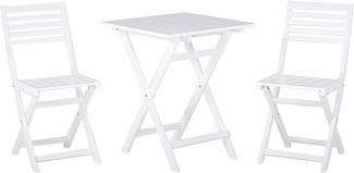 Bistro Set FIJI Holz Weiß