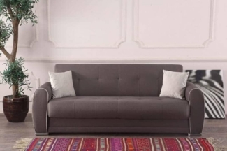 Dmora Schlafsofa 3-Sitzer Alejandro 224x85 cm Grau Stauraum