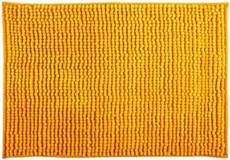 MSV Badteppich Badvorleger Duschvorleger Chenille Hochflor Badematte 40x60 cm – Safran