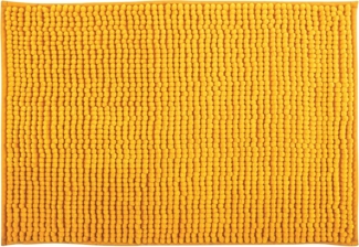 MSV Badteppich Badvorleger Duschvorleger Chenille Hochflor Badematte 40x60 cm – Safran