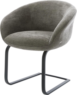 Freischwinger Vinka-Flex mit Armlehnen Bouclé Soft Schlamm Freischwinger flach Schwarz Taschenfederkern